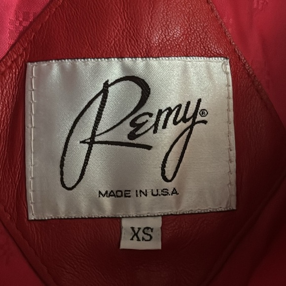 REMY Red Leather Jacket Blazer Coat Size XS S M Soft Holiday Party Casual Luxury - Picture 3 of 6